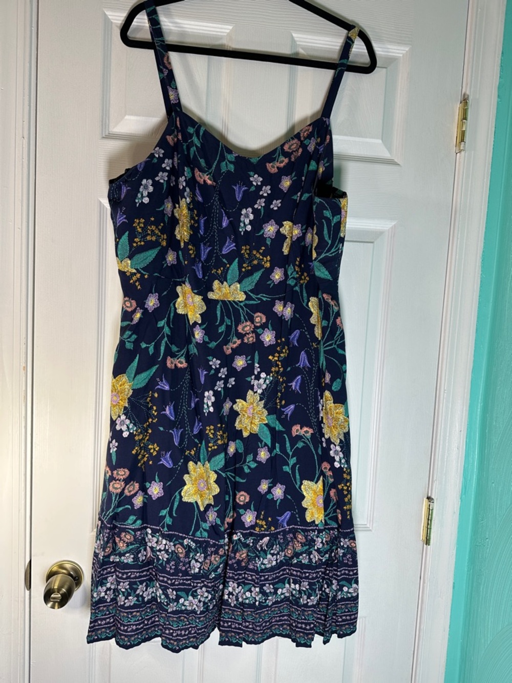 Floral Navy Sundress with Yellow Blooms